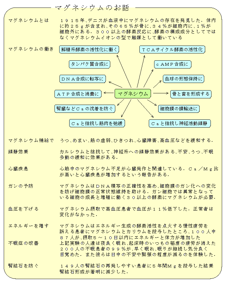 マグネシウムはどんな時に有用か(1)