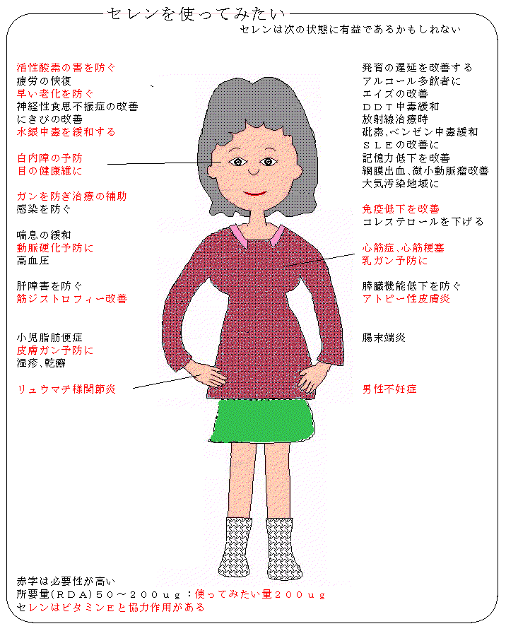 セレンはどんな症状で有効に働くか